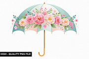 Watercolor Floral Umbrella Clipart, an Illustration by crative8112 (Thumbnail 6 of 8)