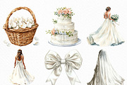 Watercolor White Wedding Day Clipart, an Illustration by Craft Nest (Thumbnail 2 of 6)