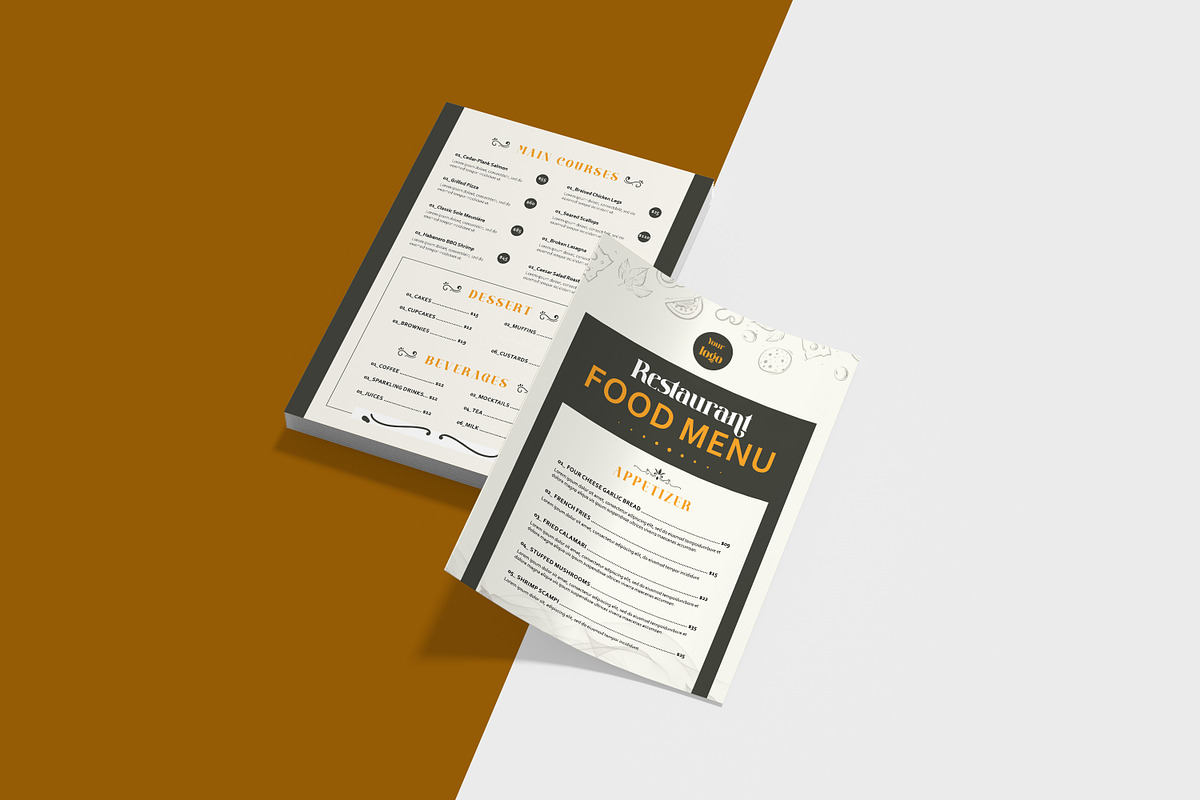 Restaurant Food Menu, a Flyer Template by crazyOWL (Photo 2 of 5)