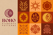 Boho Botanical Suns & Moons, a Pattern Graphic by Moon House Shop (Thumbnail 1 of 5)