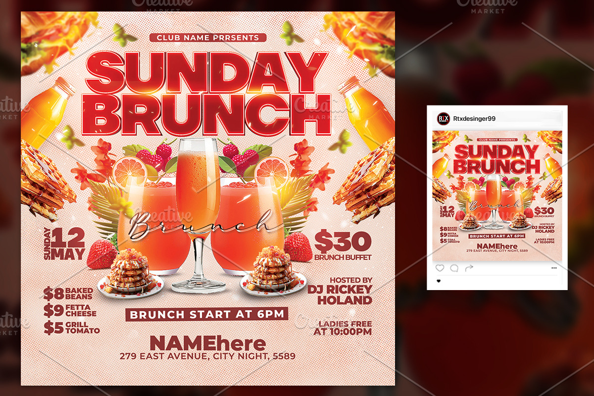 Brunch Flyer Template preview 3