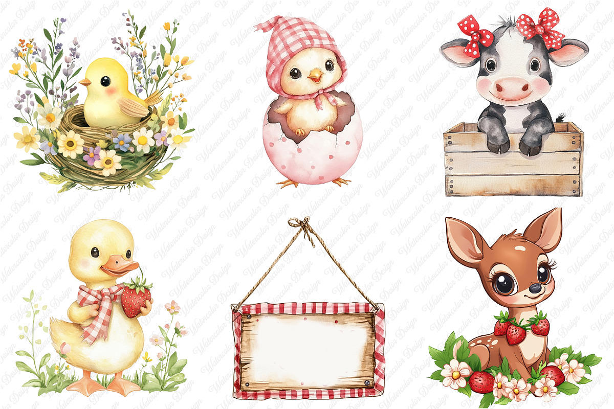 Watercolor Nursery Kids Clipart, an Illustration by Watercolor design (Photo 3 of 12)