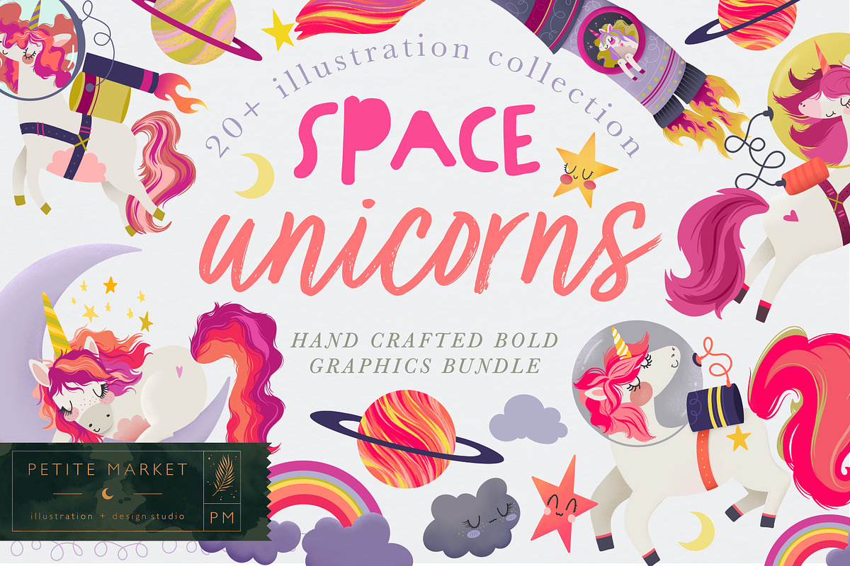 Space Unicorns Collection, a Graphic by PetiteMarket (Photo 1 of 4)