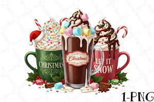Let It Snow Christmas Coffee Png, an Illustration by DreamPrint404
