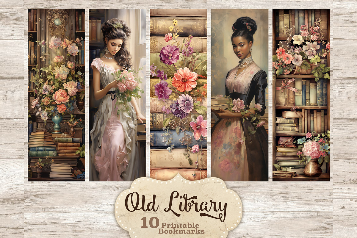 Old Library Bookmarks, a Person Illustration by GlamArtZhanna (Photo 1 of 3)