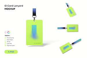 Id Card Lanyard Mockup