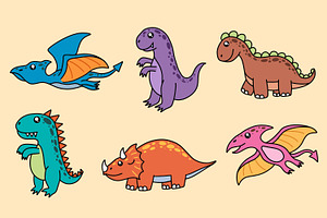 30 Cute Dinosaurs Fossil Cartoon