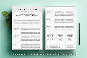 Clean Word Resume Template 4 Pages