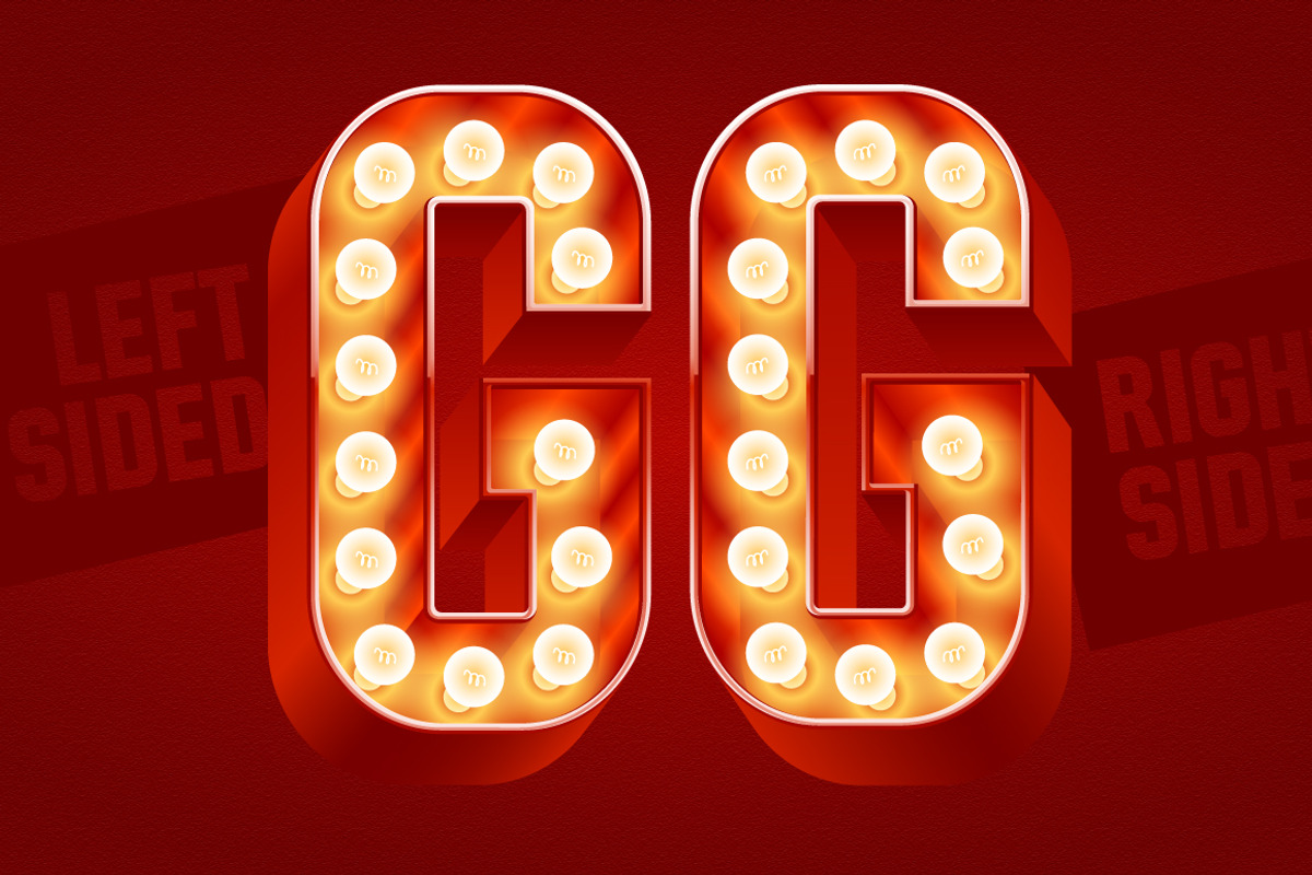 Realistic lamp board alphabet preview 6