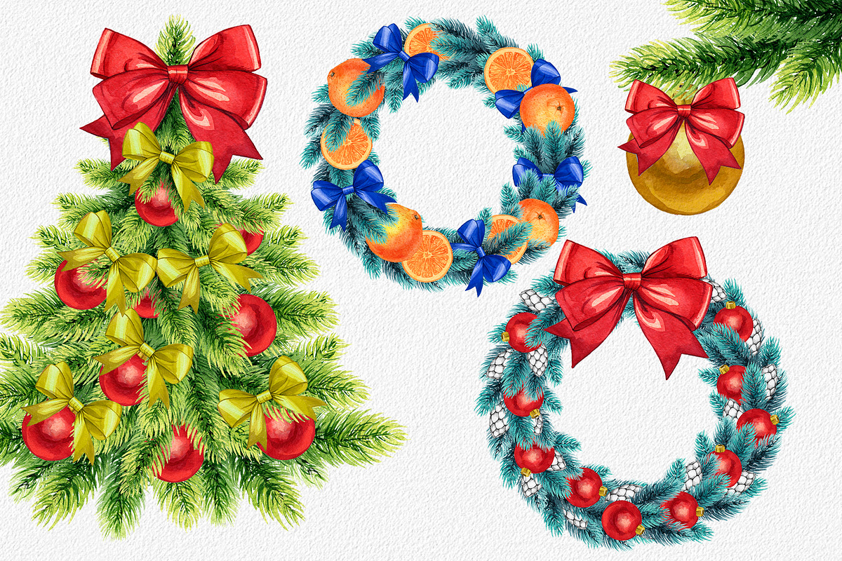 Christmas wreath, a Decorative Illustration by OlyaSenko (Photo 3 of 5)