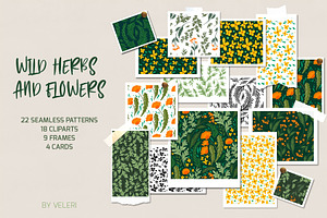 Patterns Wild herbs and flowers