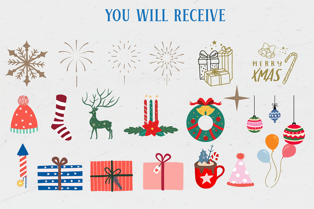 Merry christmas for kid design, a Decorative Illustration by Piixypeach (Photo 3 of 8)