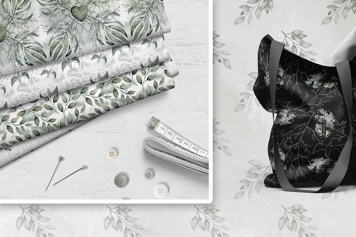 Dark Forest Monochrome Patterns, a Pattern Graphic by KomannaArt (Photo 6 of 7)