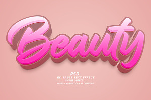 Beauty PSD 3d Editable Text Effect