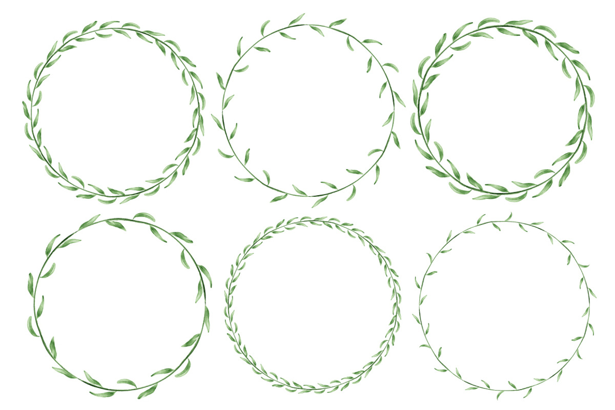 Minimalist watercolor wreaths, an Illustration by Floralis (Photo 3 of 3)