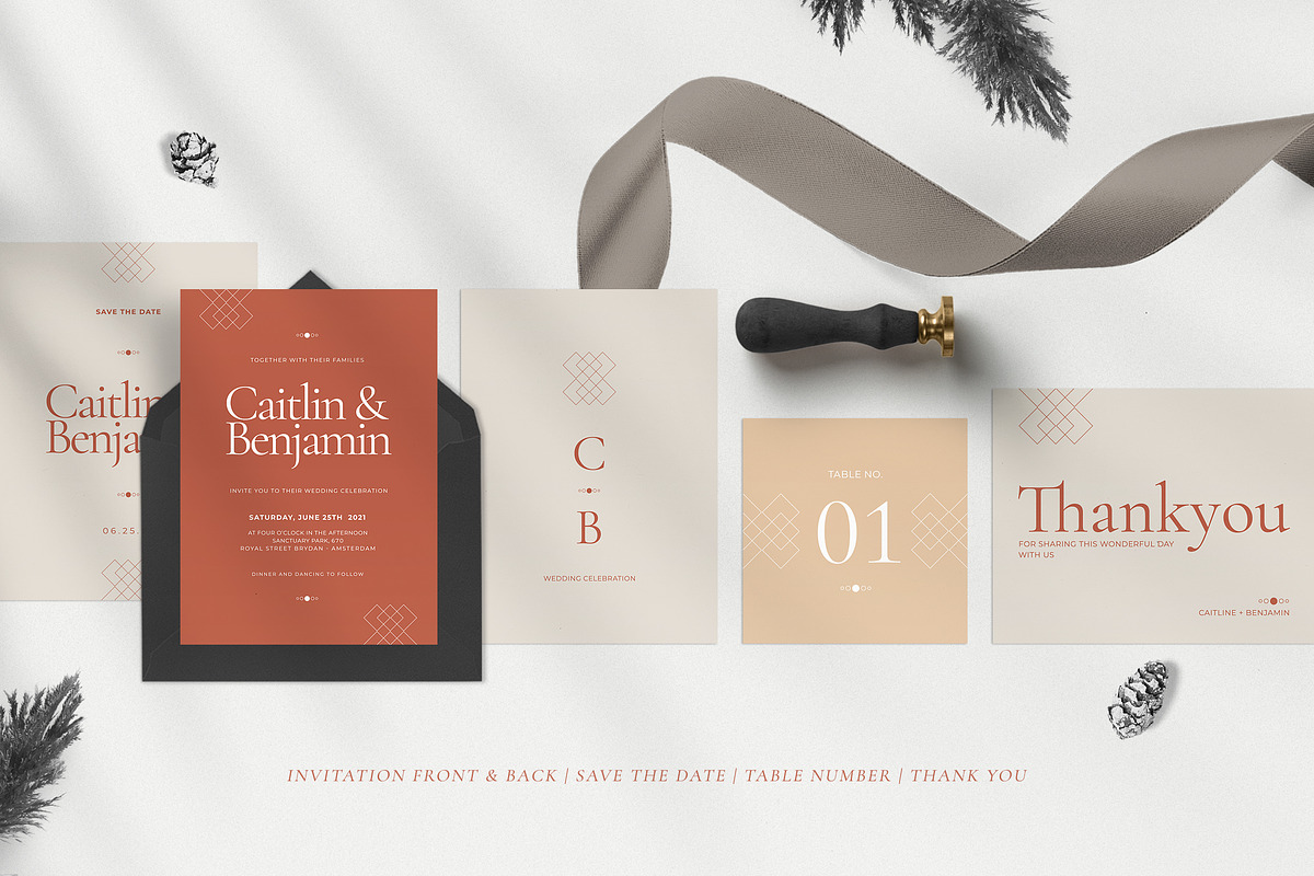 Minimal Wedding Invitation Suite, an Invitation Template by Azka Creative (Photo 2 of 8)