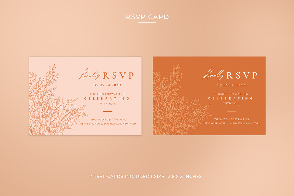 Peach Floral Wedding Templates, a Print Template by Shwet Art (Photo 6 of 10)