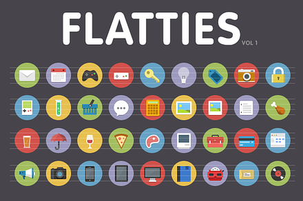 Flatties Vol 1 - flat style icon set