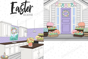 Easter Scene PNG: Kitchen/Porch, a Seasonal Illustration by GlamArtZhanna