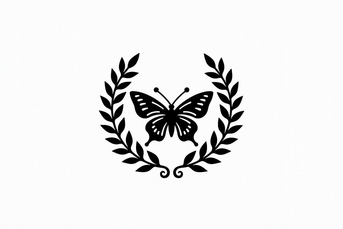 Rose Butterfly Wreath Silhouette —, an Illustration by Amazin_art (Photo 14 of 25)