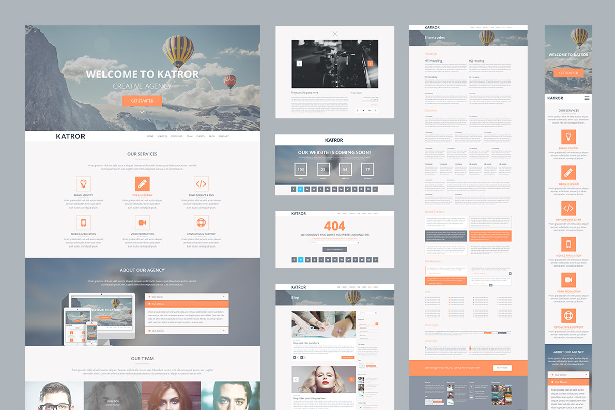 Katror | One Page Multi-purpose PSD, a Landing Page Template by Sreative (Photo 4 of 4)