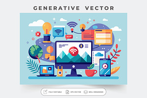 A vibrant design featuring technolog, a Graphic by SouravDesign