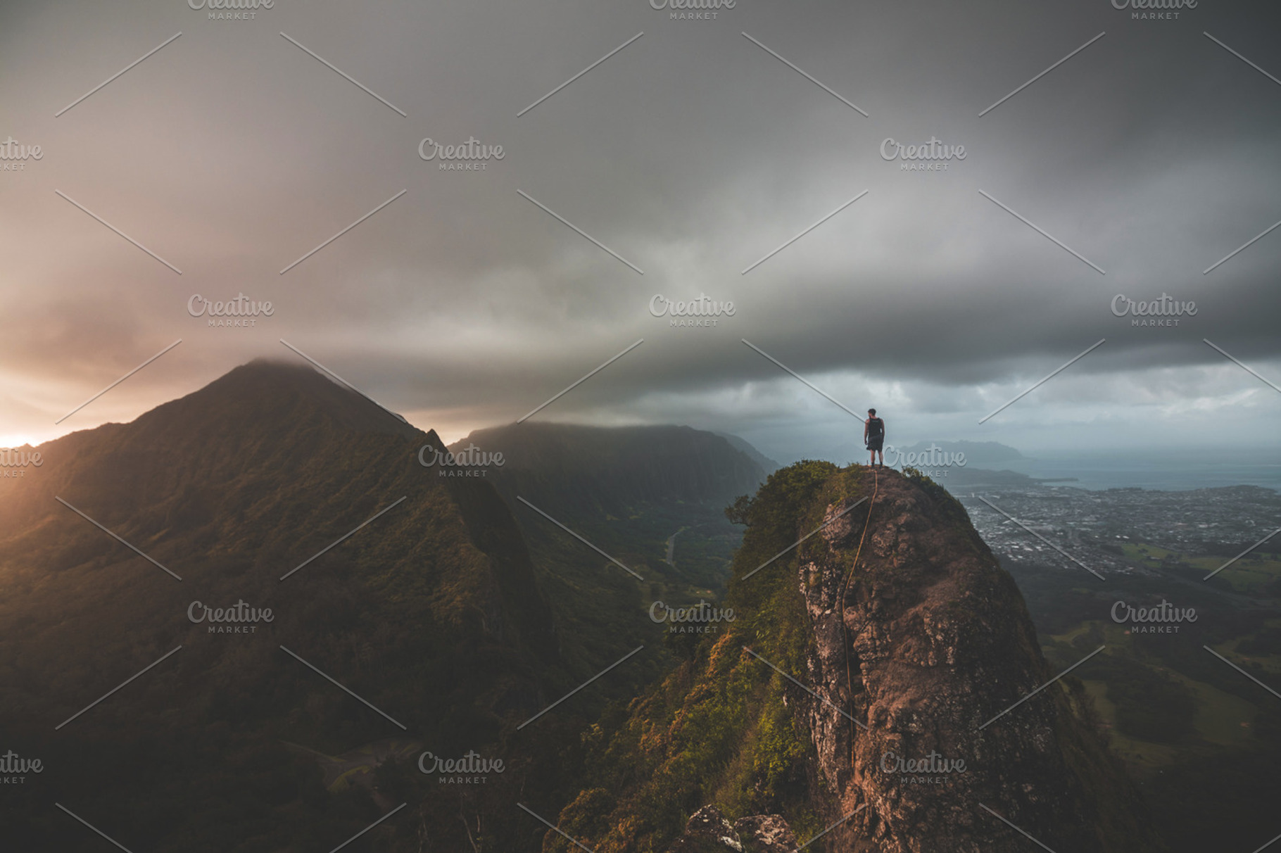 Pali notches  oahu hawaii stock photo containing oahu and hawaii, a Nature Photo by Will Rust
