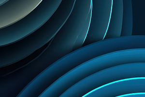 Abstract Blue Circular Layers Design, a Photo by Pixeness Studio