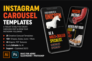 Instagram Carousel Templates AI+PS