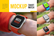 Smart Watch Mockup Set, a Wearable Device Mockup by Country4k (Thumbnail 1 of 4)