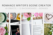 Romance Writer's Desk Scene Creator, a Books & Magazine Mockup by Storyteller Design (Thumbnail 1 of 9)