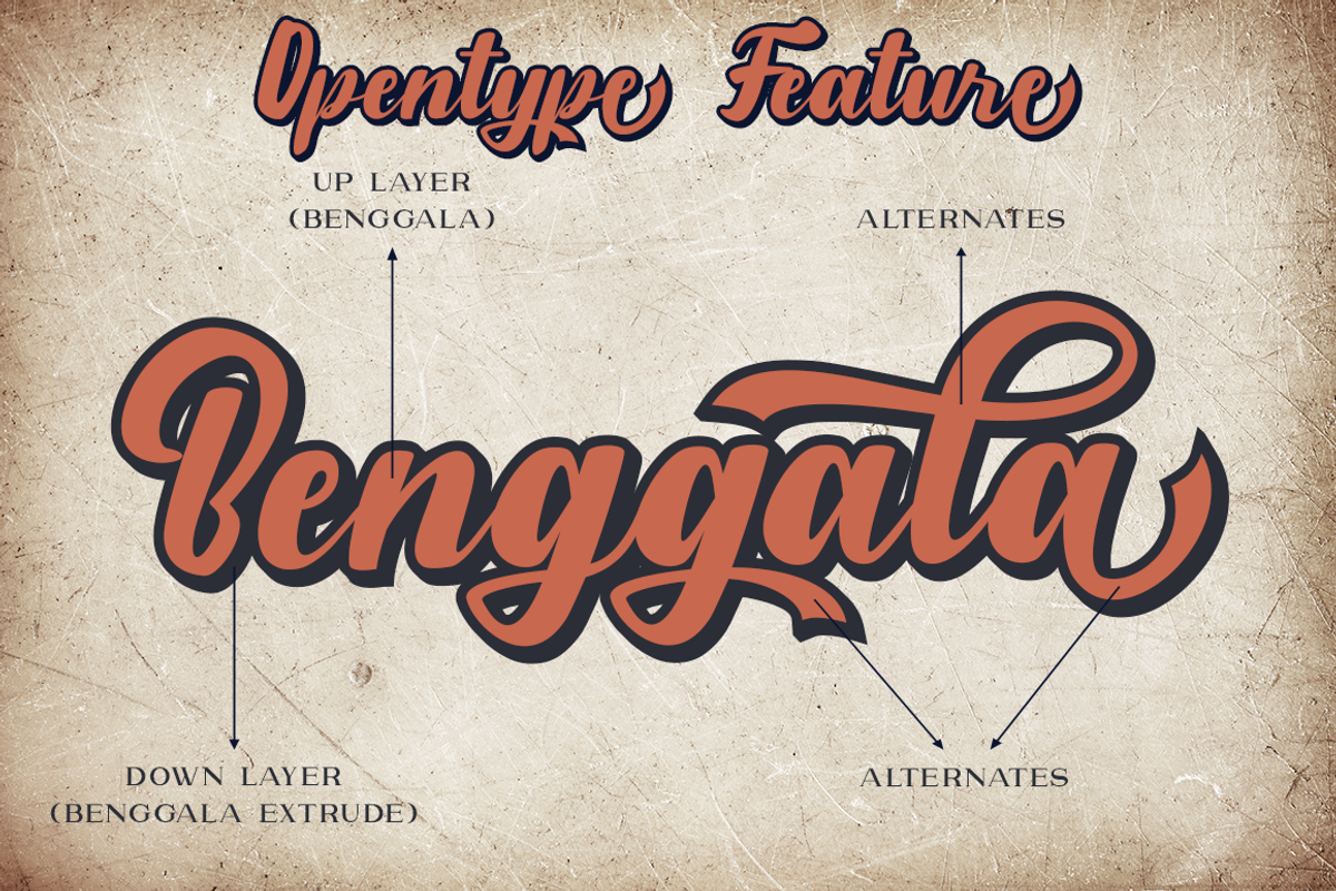 Benggala a Layered Bold Script preview 7