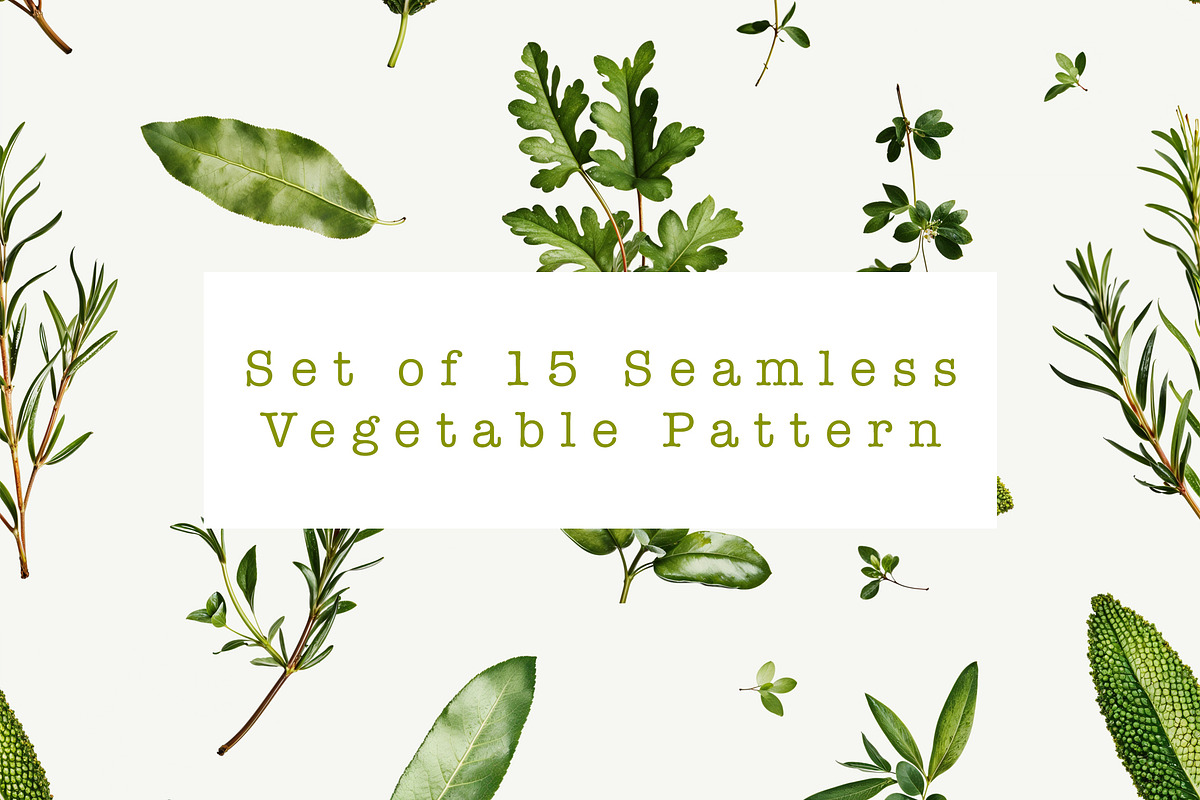 Set of 15 Seamless Vegetable Pattern, a Decorative Illustration by Miss Patterns (Photo 1 of 16)