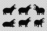 Hippo Silhouette Vector Bundle, an Object Graphic by Artonix (Thumbnail 3 of 3)