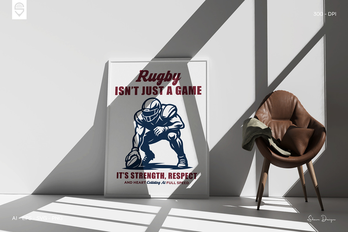 Rugby Lover T-shirt Design, a Sport Illustration by shaondesigns (Photo 5 of 6)