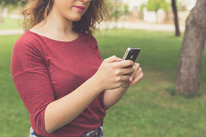 Woman with cellular phone
