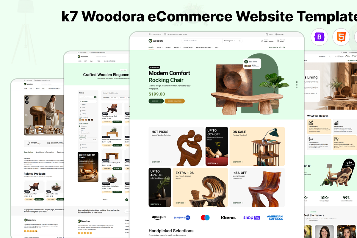 Woodora - Wooden Furniture Template, a HTML Template by Codeflicks (Photo 2 of 2)