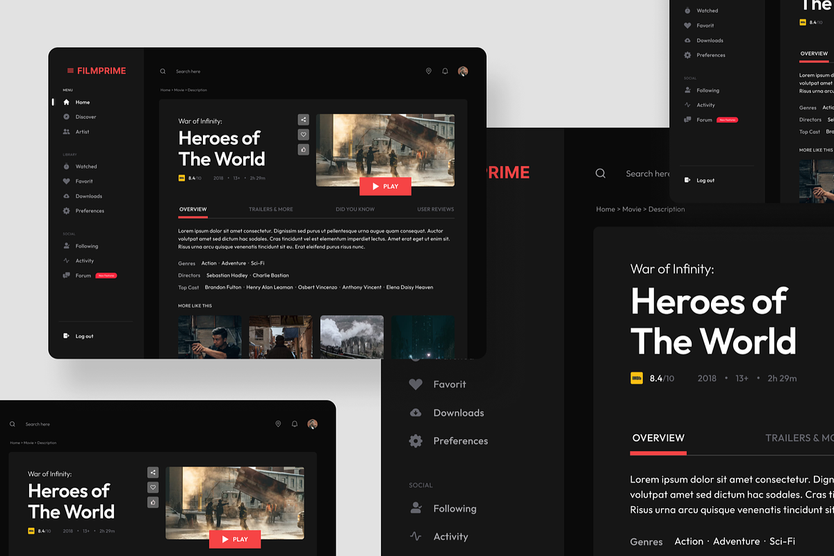 Movie Ticket Admin Dashboard, a Websites & App Template by SquidPixey (Photo 5 of 5)