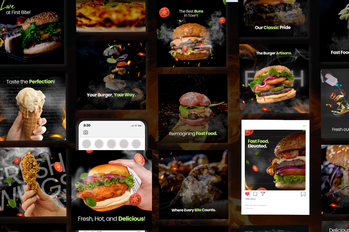 Burger & Fast Food Template | Canva, a Social Media Template by The Social Stuff (Photo 4 of 9)