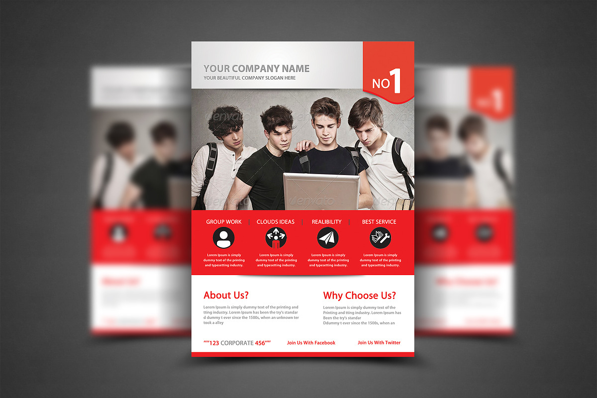Corporate Business Flyer Template, a Flyer Template by AfzaalGraphics (Photo 1 of 4)