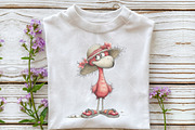 Whimsical Summer Flamingo Clipart, an Illustration by OK Design (Thumbnail 5 of 6)