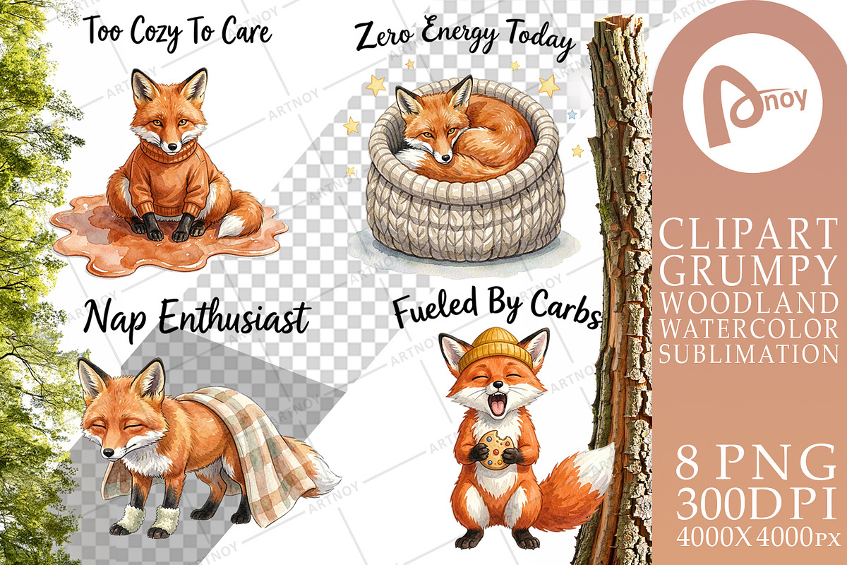 Grumpy Woodland Hygge Sublimation, a Decorative Illustration by Artnoy (Photo 16 of 18)