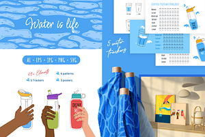 Drink more water—water is life., a Healthcare Illustration by ApollinariaManko