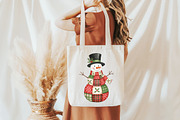 Boho Retro Patchwork Christmas Snowm, an Illustration by Craft Nest (Thumbnail 4 of 6)