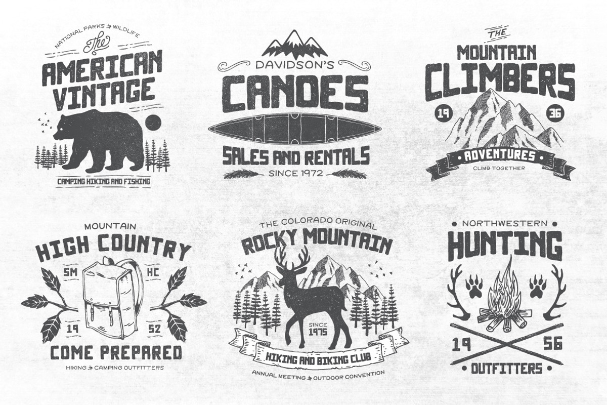 North Western Font + Vectors Vol 1 preview 3
