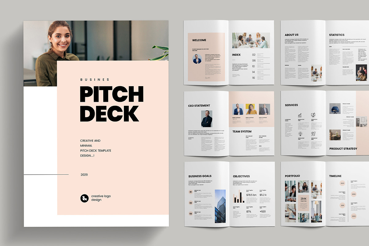 Pitch Deck Layout | Creative Market