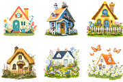 Spring Little Cottage Clipart, an Illustration by Designking (Thumbnail 2 of 5)