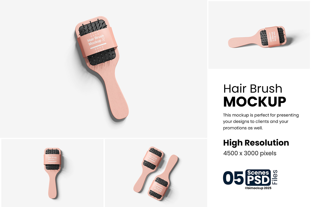 Hair Brush Mockup, a Product Mockup by bimockup (Photo 1 of 6)