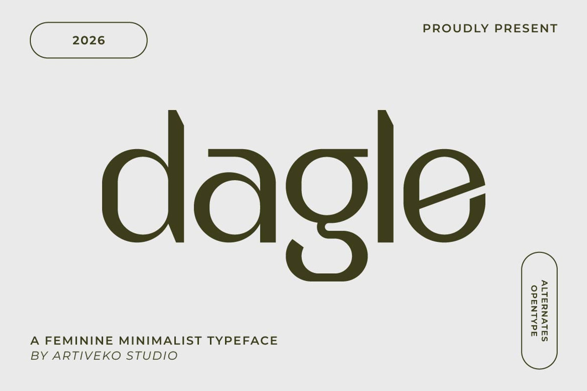 Dagle – Minimalist Feminine Font, a Sans Serif Font by Artiveko (Photo 1 of 7)