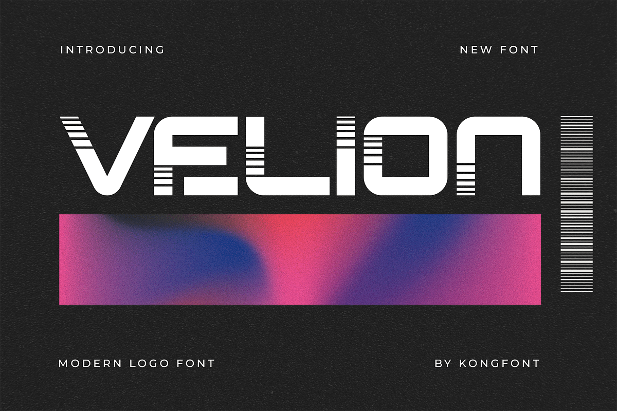 Velion – Modern Logo Font, a Sans Serif Font by overlaytemplates (Photo 1 of 5)